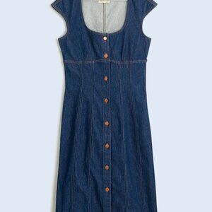 Madewell Denim Square Neck Midi Dress - NWT